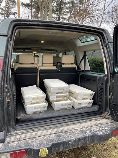 3,000 CAI surveys packed into the back of a Land Rover.