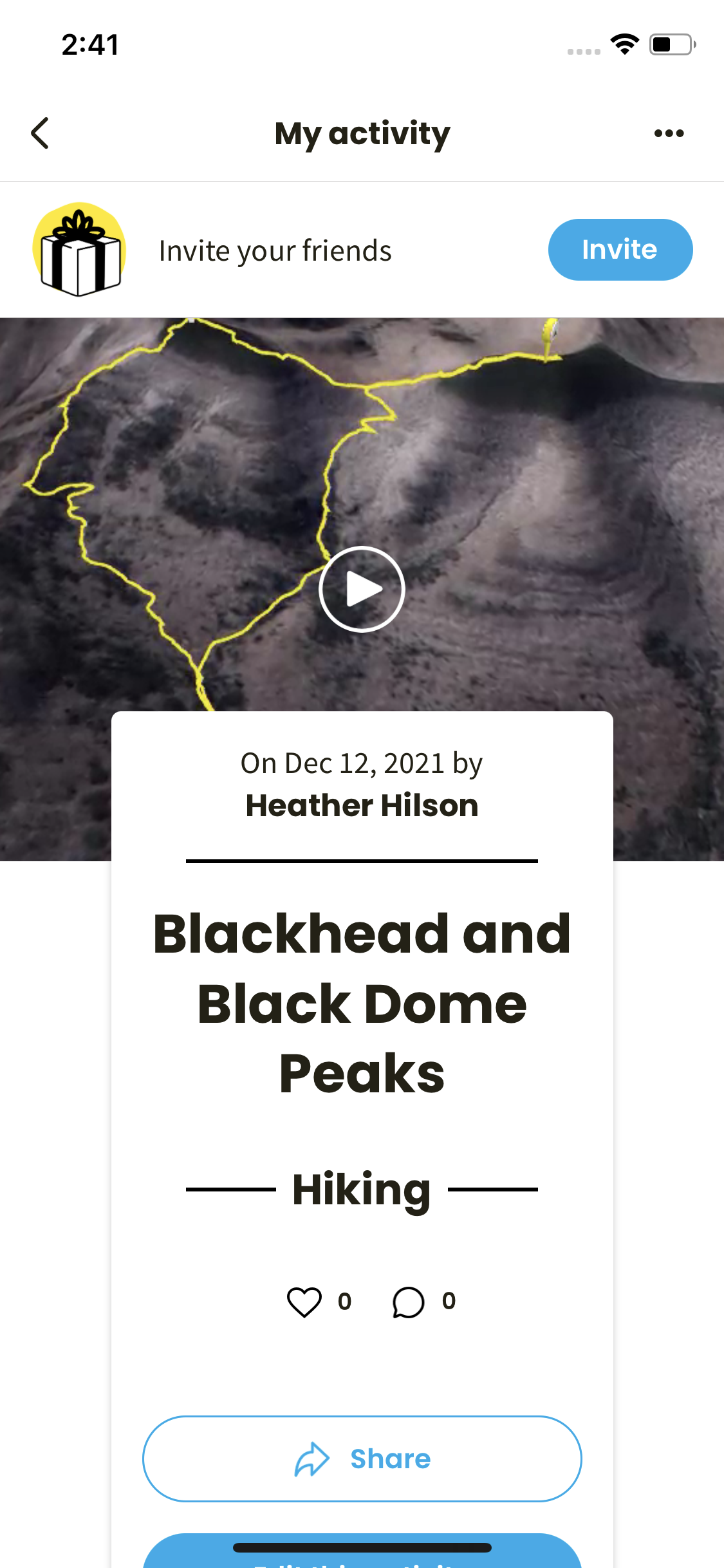 relive app hike title