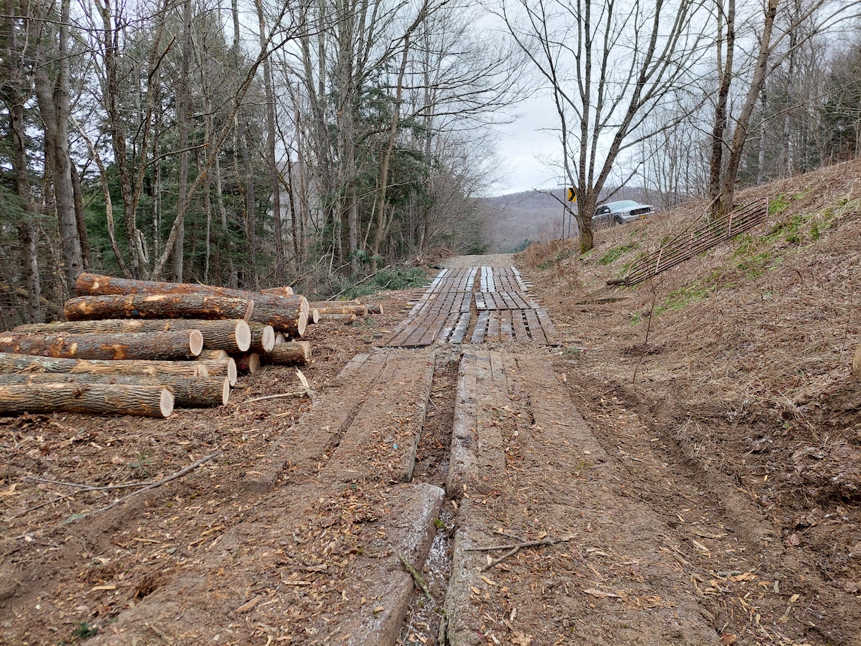 1 Geotextile separates large stone layer from subgrade