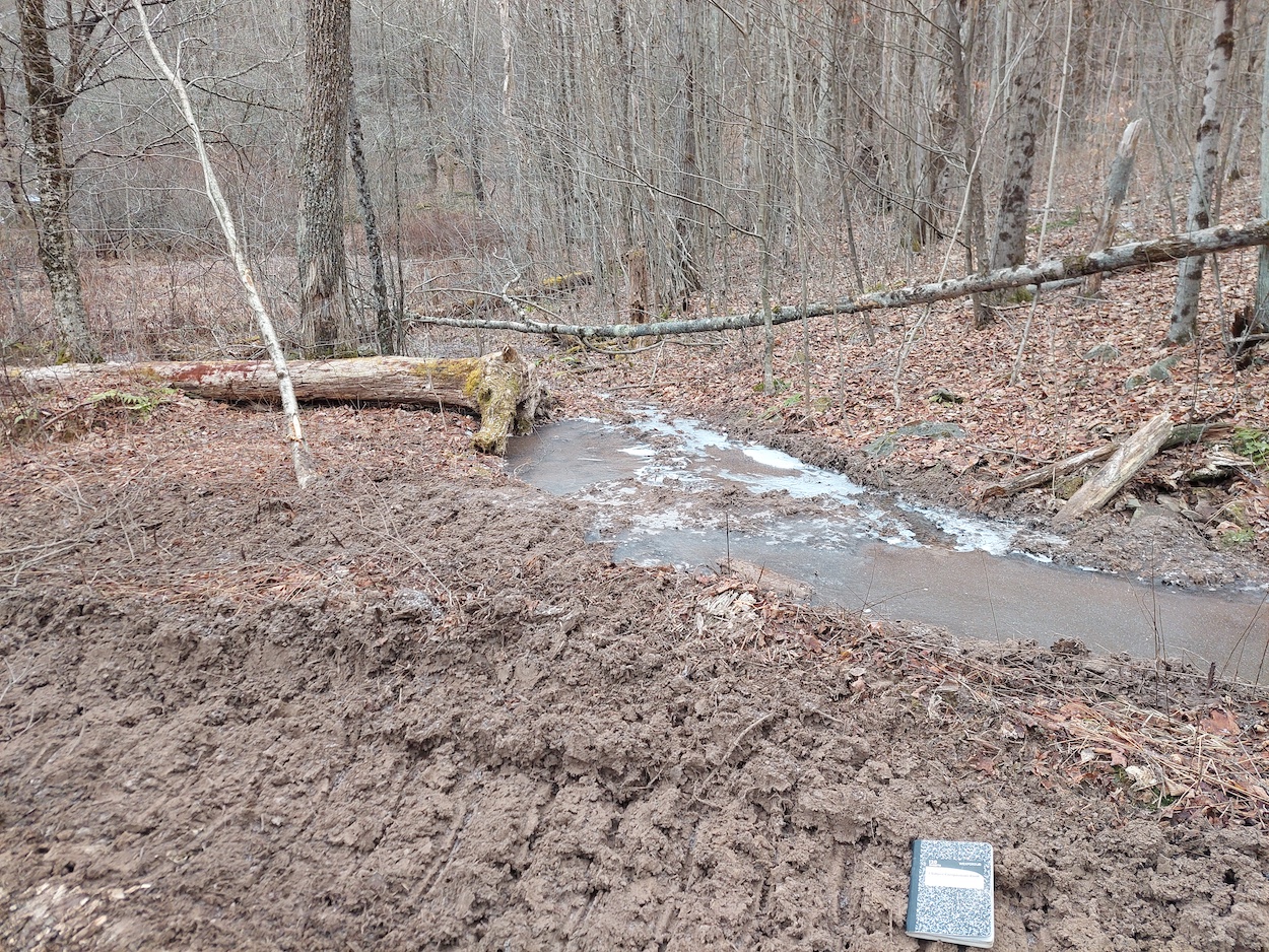 1 Geotextile separates large stone layer from subgrade