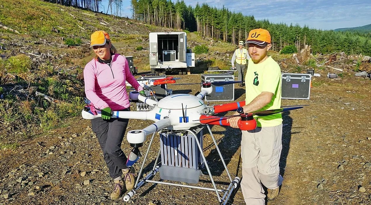 Large drone for planting tree seeds. Large drone for planting tree seeds.