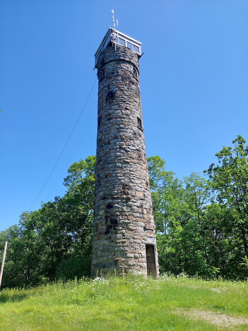 A stone fire tower has a castle-like vibe.